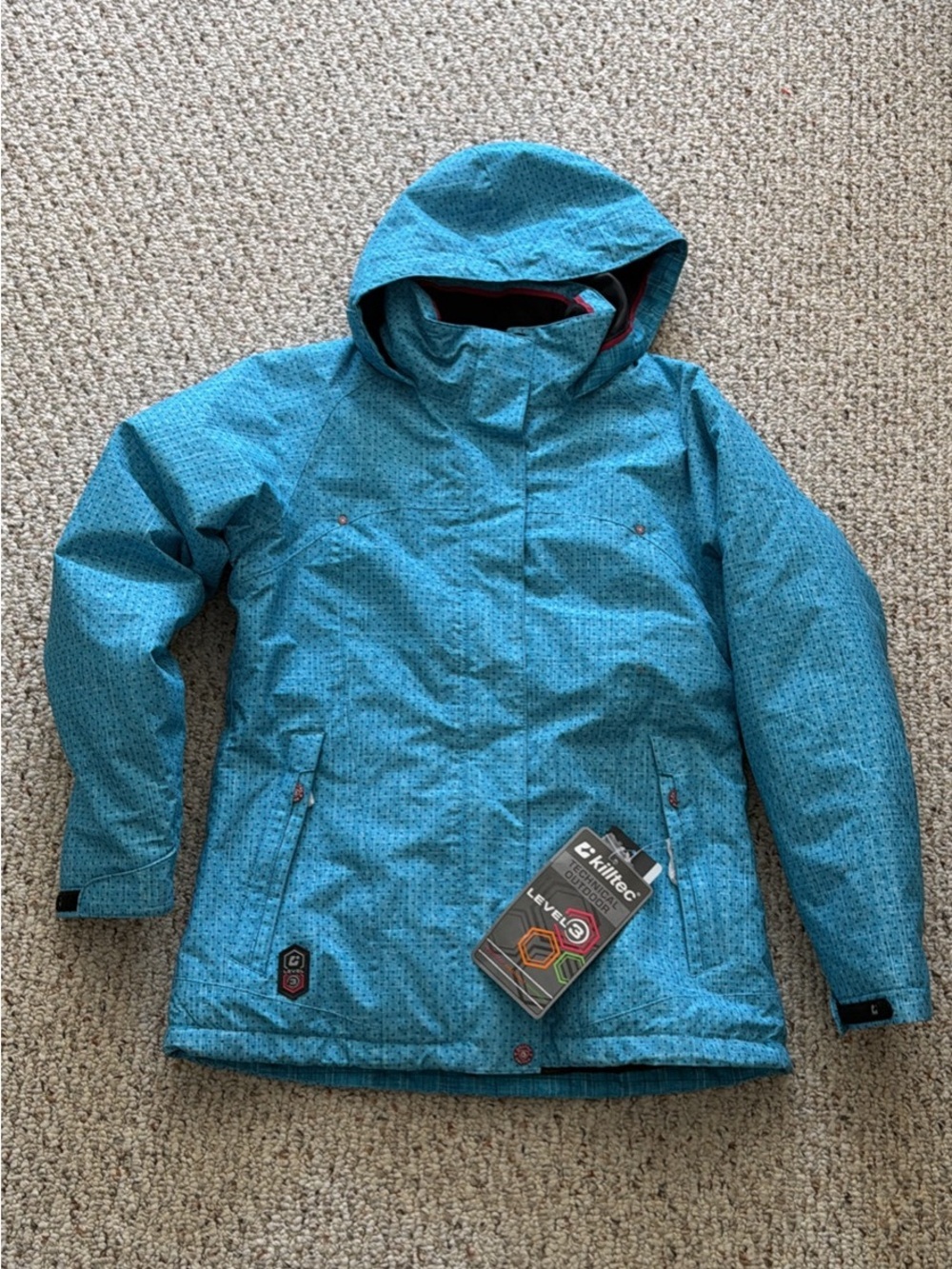 Kids Waterproof Teal Hooded Raincoat by Killtec